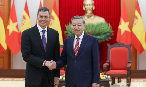 Tổng Bí thư Tô Lâm tiếp Thủ tướng Tây Ban Nha Pedro Sánchez